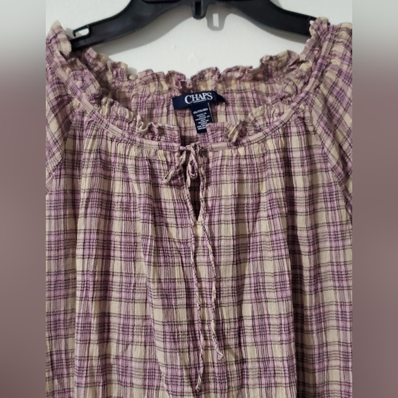 Chaps women's long sleeve peasant top blouse NWT - Picture 2 of 10